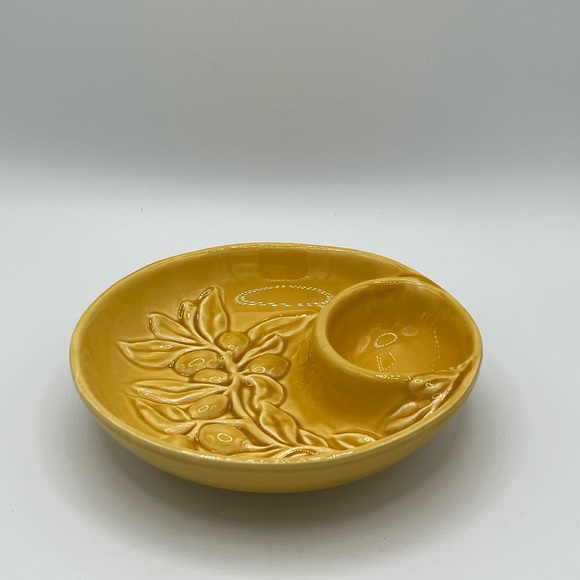 Maioliche Jessica Olive Serving Bowl With Divided Dip Dish Made in Italy - Picture 5 of 9